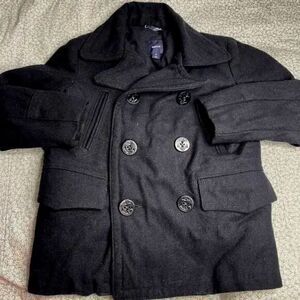 Gap Kids Classic Navy Wool Pea Coat Size M/8 Excellent Condition